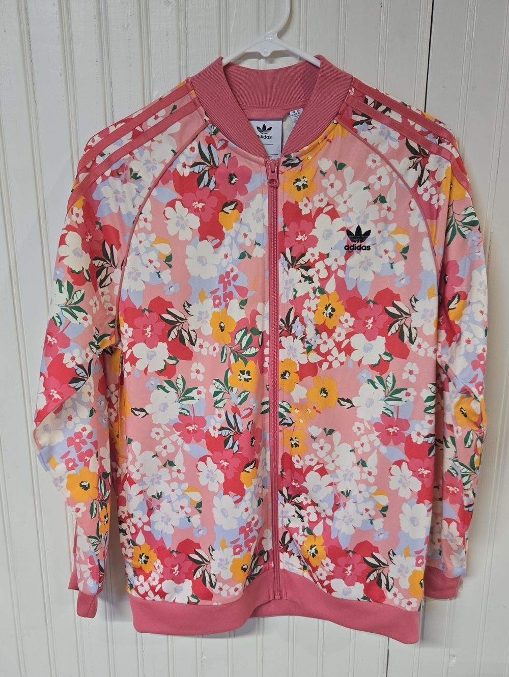 Adidas Women's Pink Floral Track Jacket